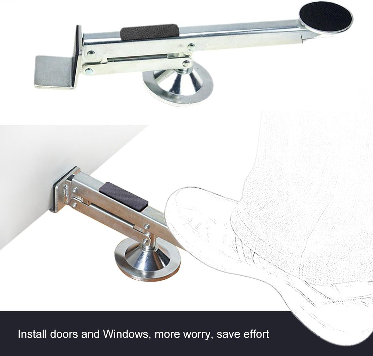 Pied De Porte En Acier Au Carbone Haute Résistance Pour Installation Facile Et Professionnelle Sans Assistance Pour Une Seule Personne