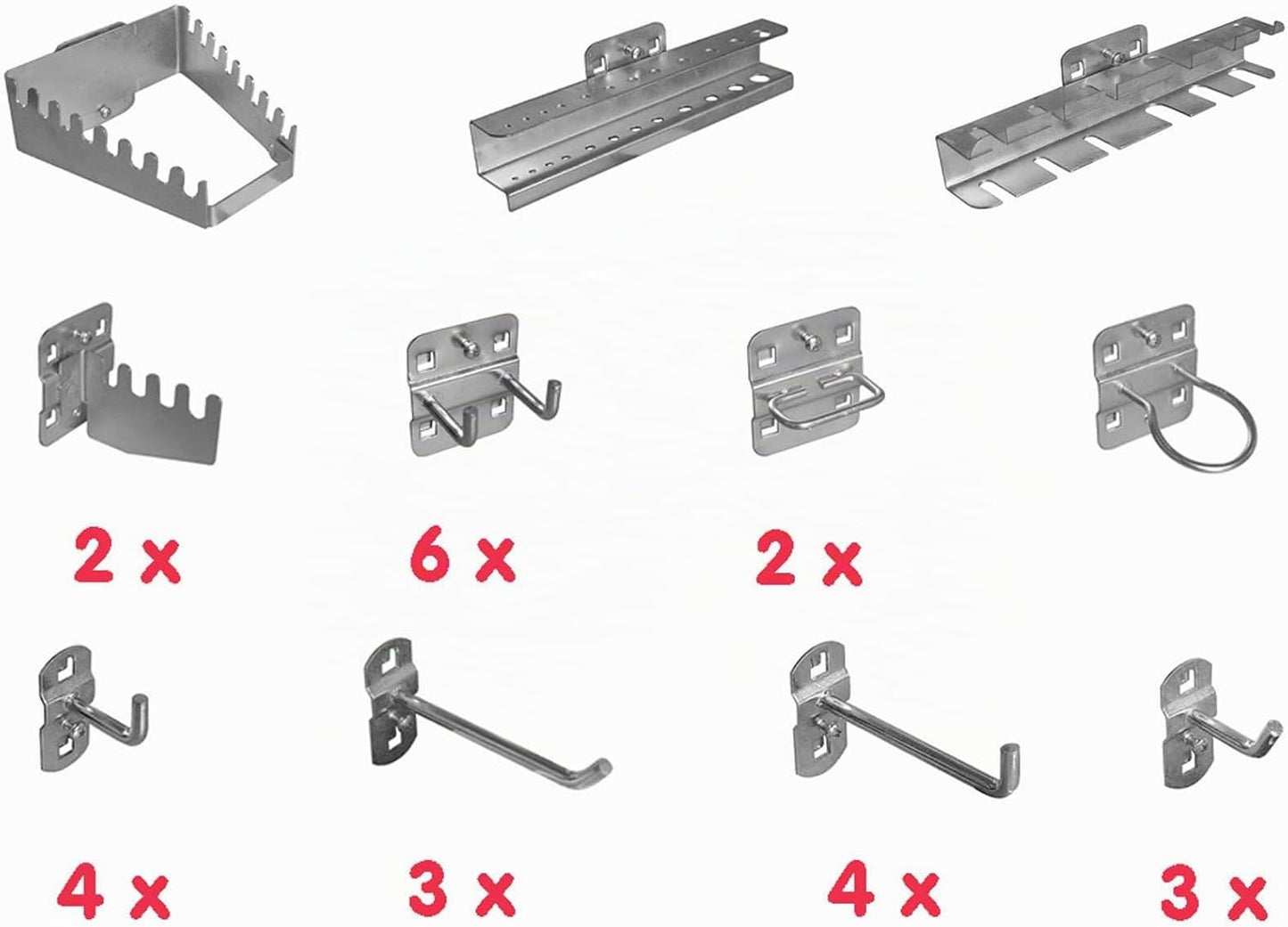 Güde 40768 Lot De 28 Porte-outils Argenté, 200 Mm X 75 Mm X 190 Mm
