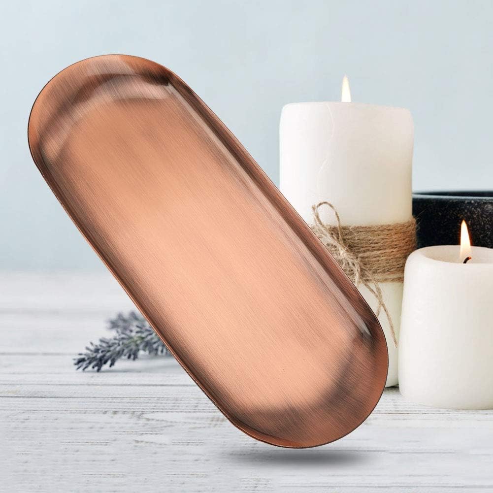Hidyliu Grand Plateau En Acier Inoxydable, Organisateur D'outils De Bougies D'aromathérapie Pour La Maison Et Le Bureau, Noir 23x9.5cm (L)