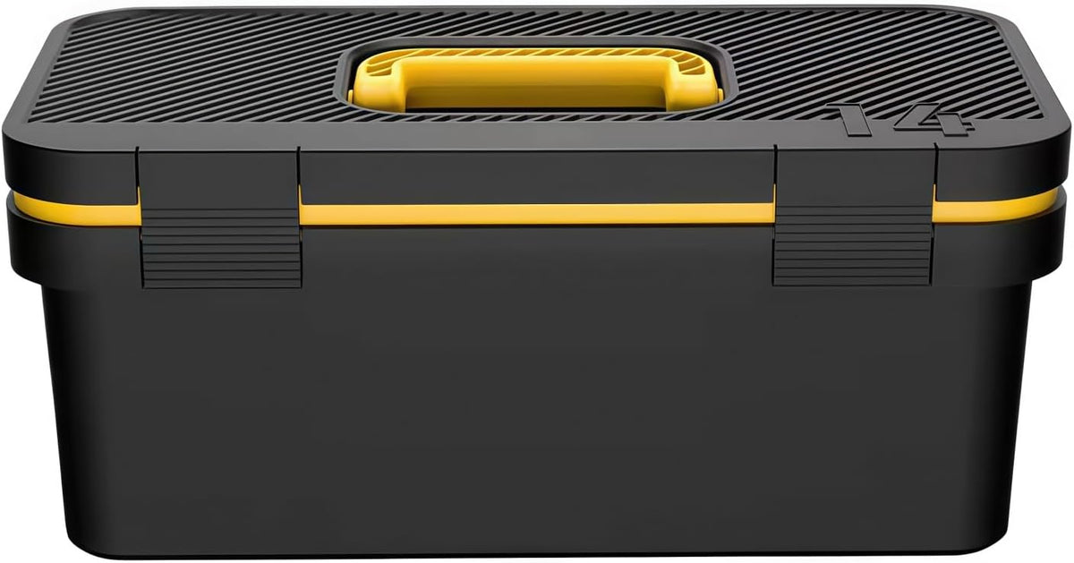 Boîte De Rangement à Outils – Boîte à Outils Empilable Robuste Avec Plateau Amovible Et Design Verrouillable Pour La Maison, Le Garage Et Les Projets De Bricolage
