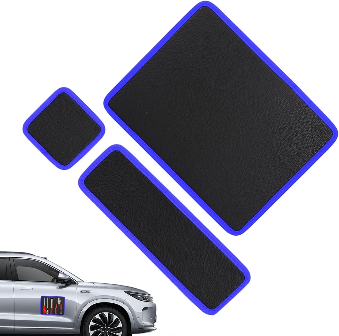 Tapis Magnétique Pour Mécaniciens, Support Pour 3 Pièces Avec Couche Protectrice En PVC - Base Flexible Magnétique Pour Fixation - Pour Maison, Garage, Atelier, Réparation De Voitures Mécaniques