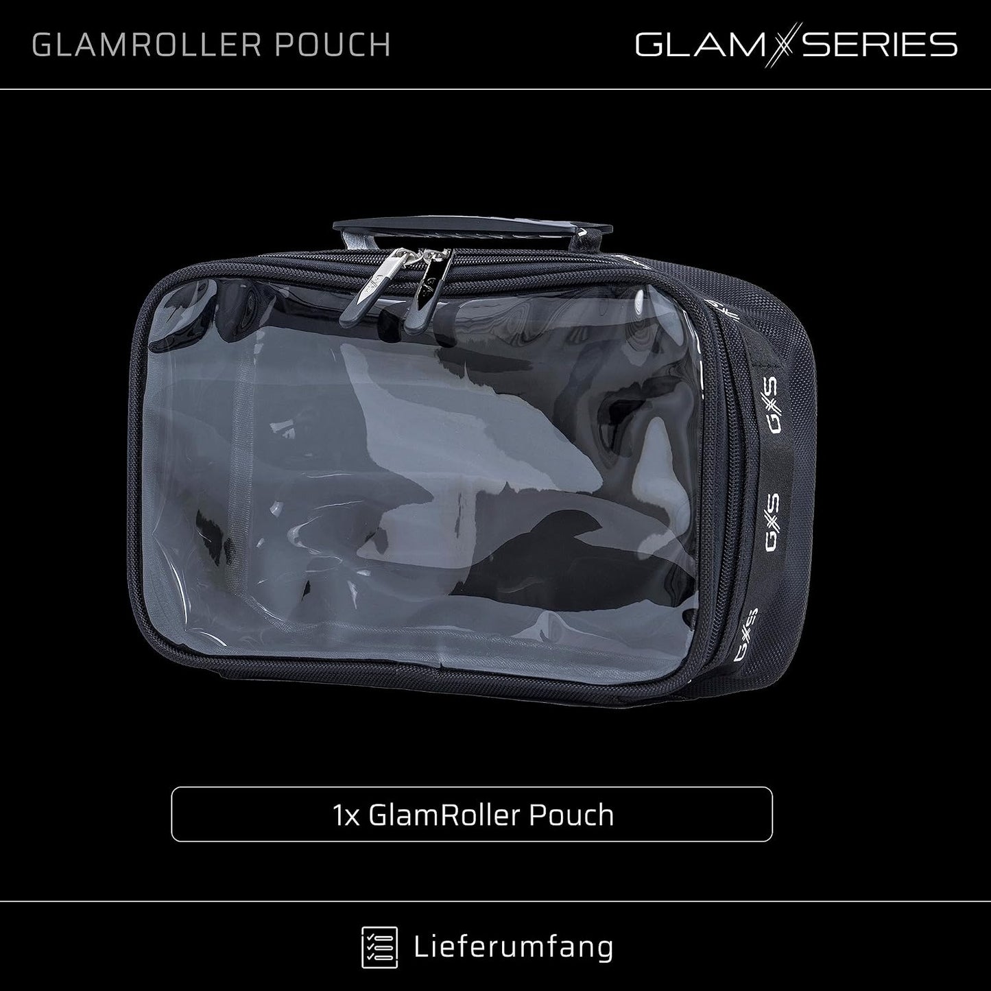 GlamRoller Pouch Sacs Inlay 300 X 175 X 85 Mm, Sac à Maquillage Recouvert De PVC Avec Couvercle Transparent