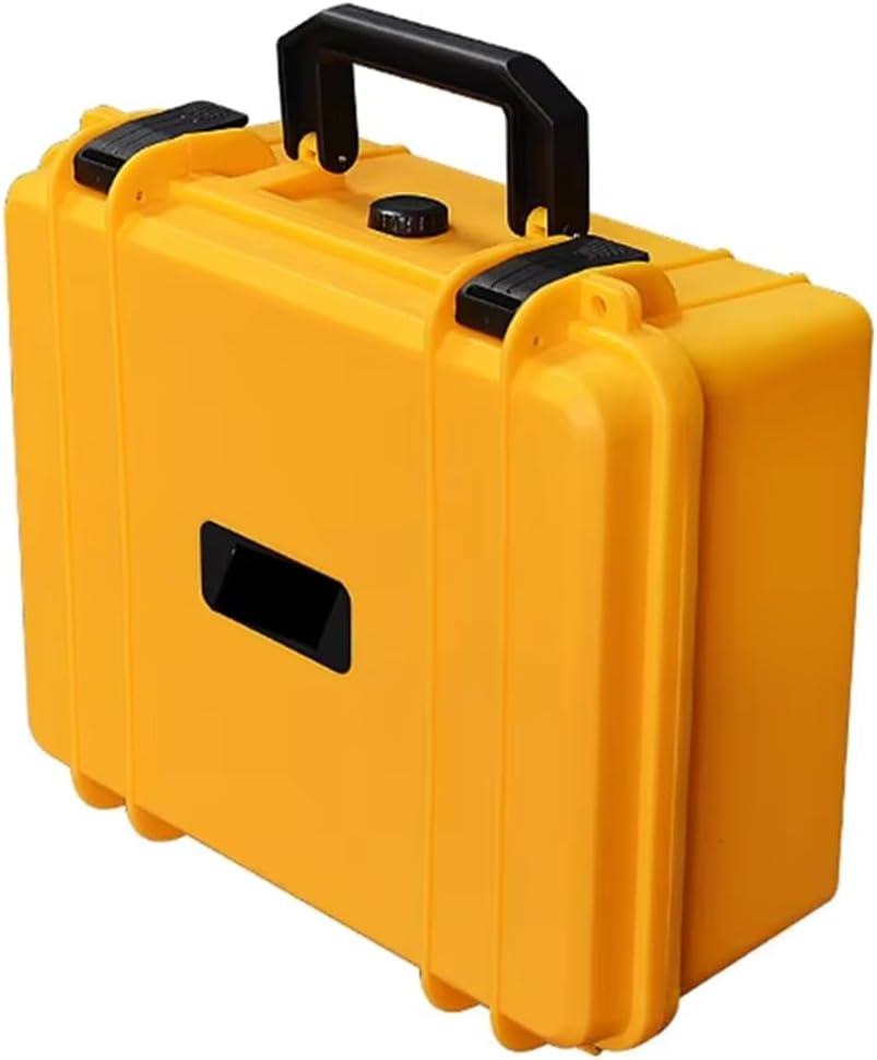  Boîte à Outils En Plastique Rigide Portable De Grande Capacité Avec Mousse Pour Le Stockage D'Instruments Et D'Équipements Matériels, Jaune.