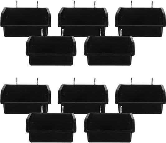  Angoily Boîte De Rangement Pour Bacs à Panneaux Perforés 10pcs En Plastique Noir Avec Crochets Métalliques, Solution De Stockage Polyvalente, Pour Outils Et Vis Dans Atelier