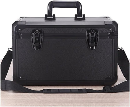  Caisses à Outils Boîte À Outils Multifonctionnelle De Grande Capacité, Quincaillerie Domestique, Beauté Portable En Alliage D'aluminium(Noir)