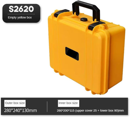  Boîte à Outils En Plastique Rigide Portable De Grande Capacité Avec Mousse Pour Le Stockage D'Instruments Et D'Équipements Matériels, Jaune.