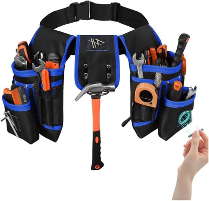  Pochette à Outils En Toile Avec Supports Magnétiques Intégrés Pour Perceuses Et Boulons, Ceinture Sur Mesure, Longueur Maximale 130 Cm, Compartiments Spacieux Pour Une Utilisation Professionnelle Par