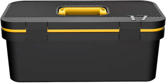  Boîte De Rangement à Outils – Boîte à Outils Empilable Robuste Avec Plateau Amovible Et Design Verrouillable Pour La Maison, Le Garage Et Les Projets De Bricolage