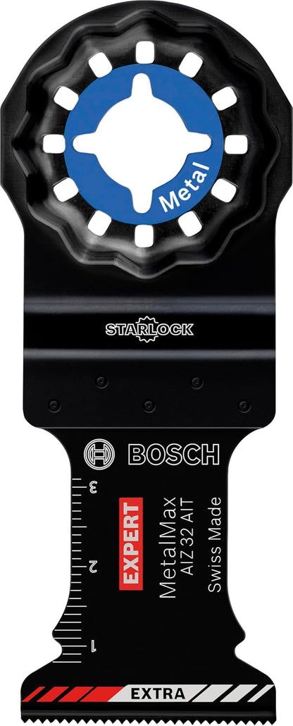  Bosch Accessories 1x Lame Pour Outil Multifonction Expert MetalMax AIZ 32 AIT (pour Acier, Acier Inoxydable, Largeur 32 Mm, Accessoire Outil Multifonction), Noir