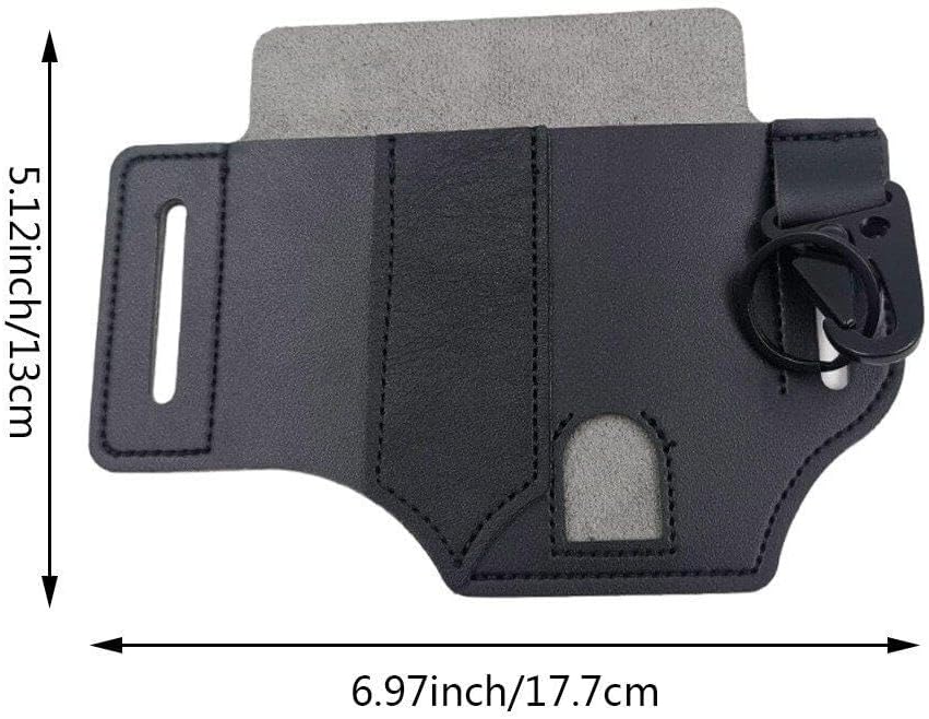  Wudaizhi Sac À Outils À Courroie Extérieure Avec Porte-clés, Gaine Multitool En Cuir EDC Pocket Organizer Une Pochette À Courroie