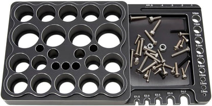  Porte-outils RC En Alliage D'aluminium Avec Support à Vis Magnétique Et Jauges De Longueur Pour Une Configuration Efficace De L'entretien Du Véhicule à Distance (noir)