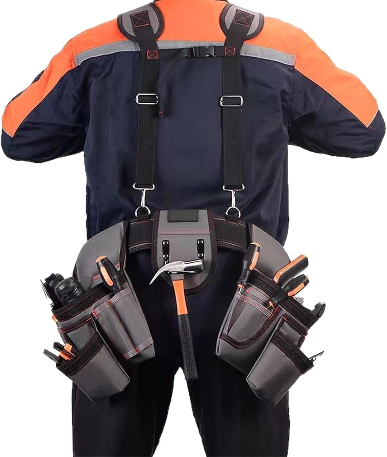  Ceinture à Outils Réglable Pour Homme Avec Bretelles Et Plusieurs Poches Pour électriciens, Charpentiers Et Jardiniers Ceinture à Outils à Taille Réglable