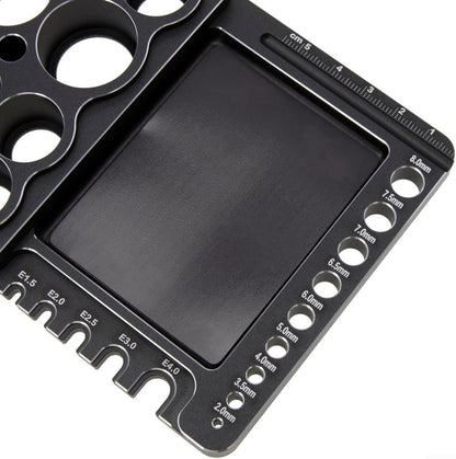  Porte-outils RC En Alliage D'aluminium Avec Support à Vis Magnétique Et Jauges De Longueur Pour Une Configuration Efficace De L'entretien Du Véhicule à Distance (noir)