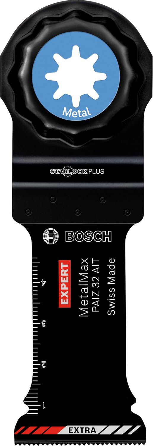  Bosch Accessories 1x Lame Pour Outil Multifonction Expert MetalMax AIZ 32 AIT (pour Acier, Acier Inoxydable, Largeur 32 Mm, Accessoire Outil Multifonction), Noir
