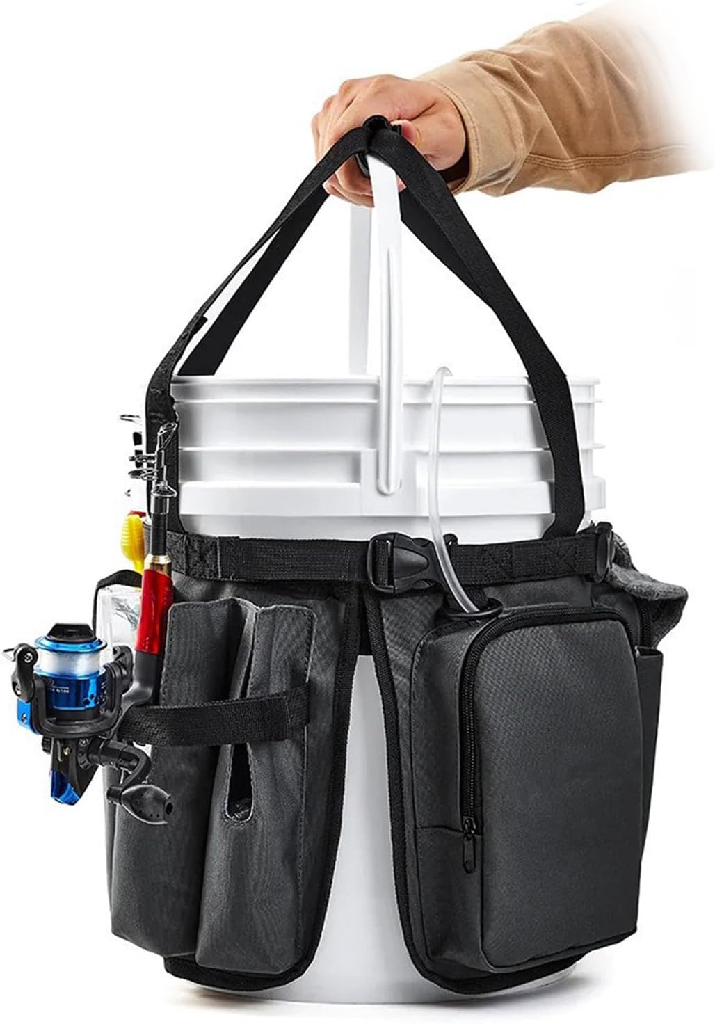  Porte-outils Portable Auto-debout En Tissu Robuste Avec Poches Multiples