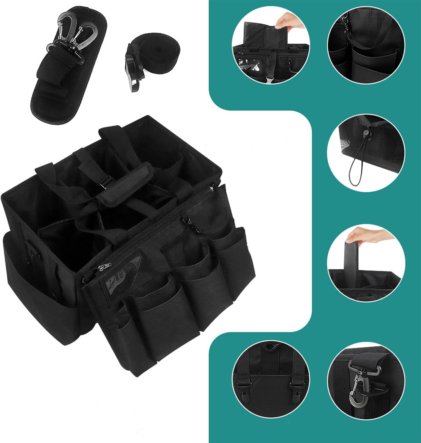  Générique Sacs De Nettoyage Pour Femmes De Ménage | Sac Plébiable Pour Ménage | Porte-Outils Mesh Respirant Imperméable Avec Poignée Bretelle Pour Chiffons Époussetage Cuisine