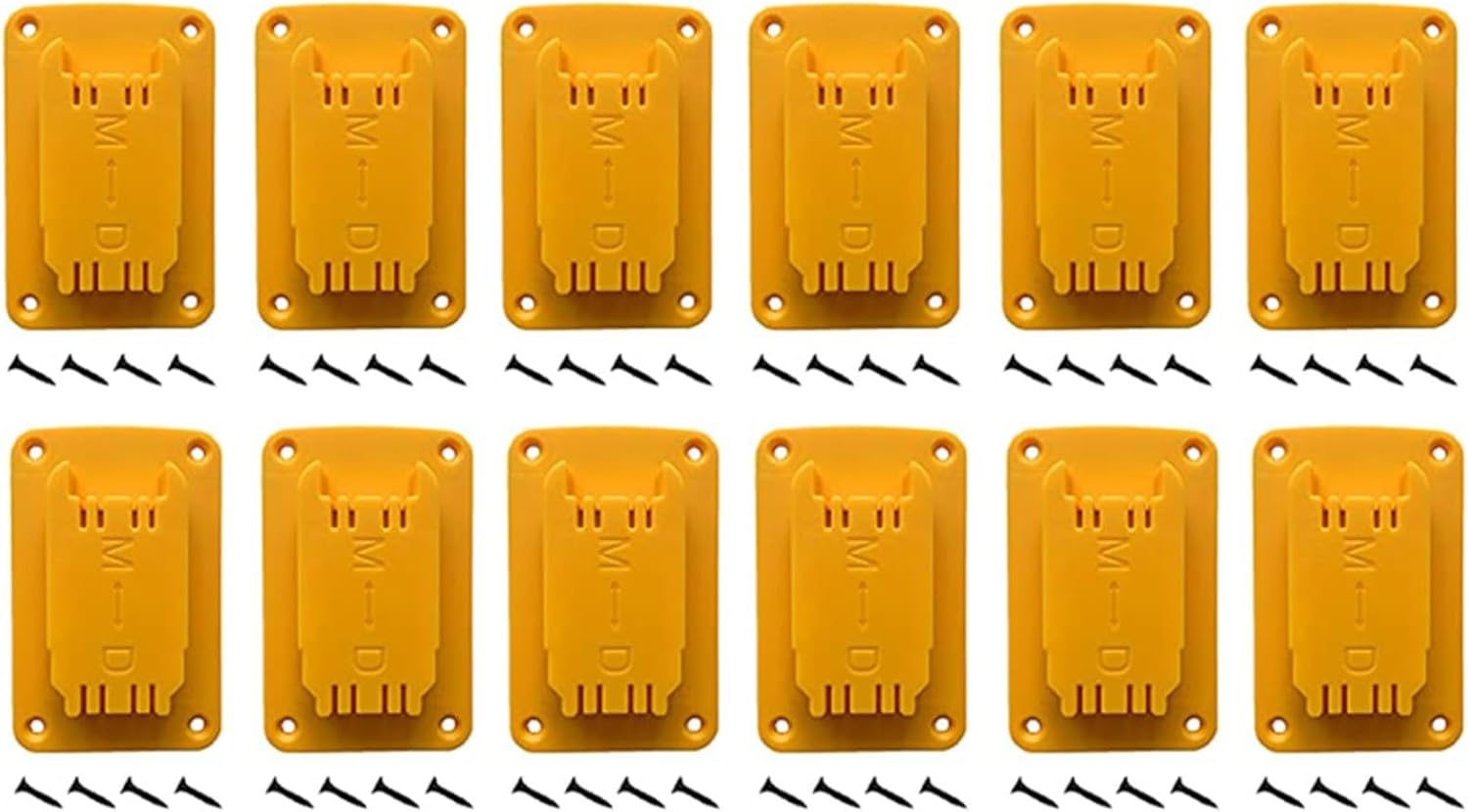 Lot De 3 Porte-outils Pour Perceuse Murale En Plastique ABS 12 V 20 V Avec Vis, Support De Rangement Jaune Pour Atelier, Garage (12 Pièces)