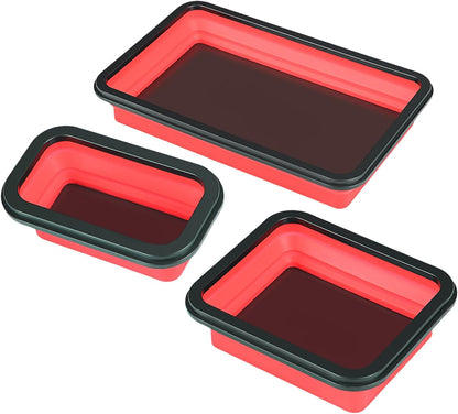  Plateau à Outils Magnétique, Plateau De Rangement Magnétique 3 Pièces – Organiseur Pliable Pour Tri Des écrous, Vis, Réparation Automobile, Garage, Atelier
