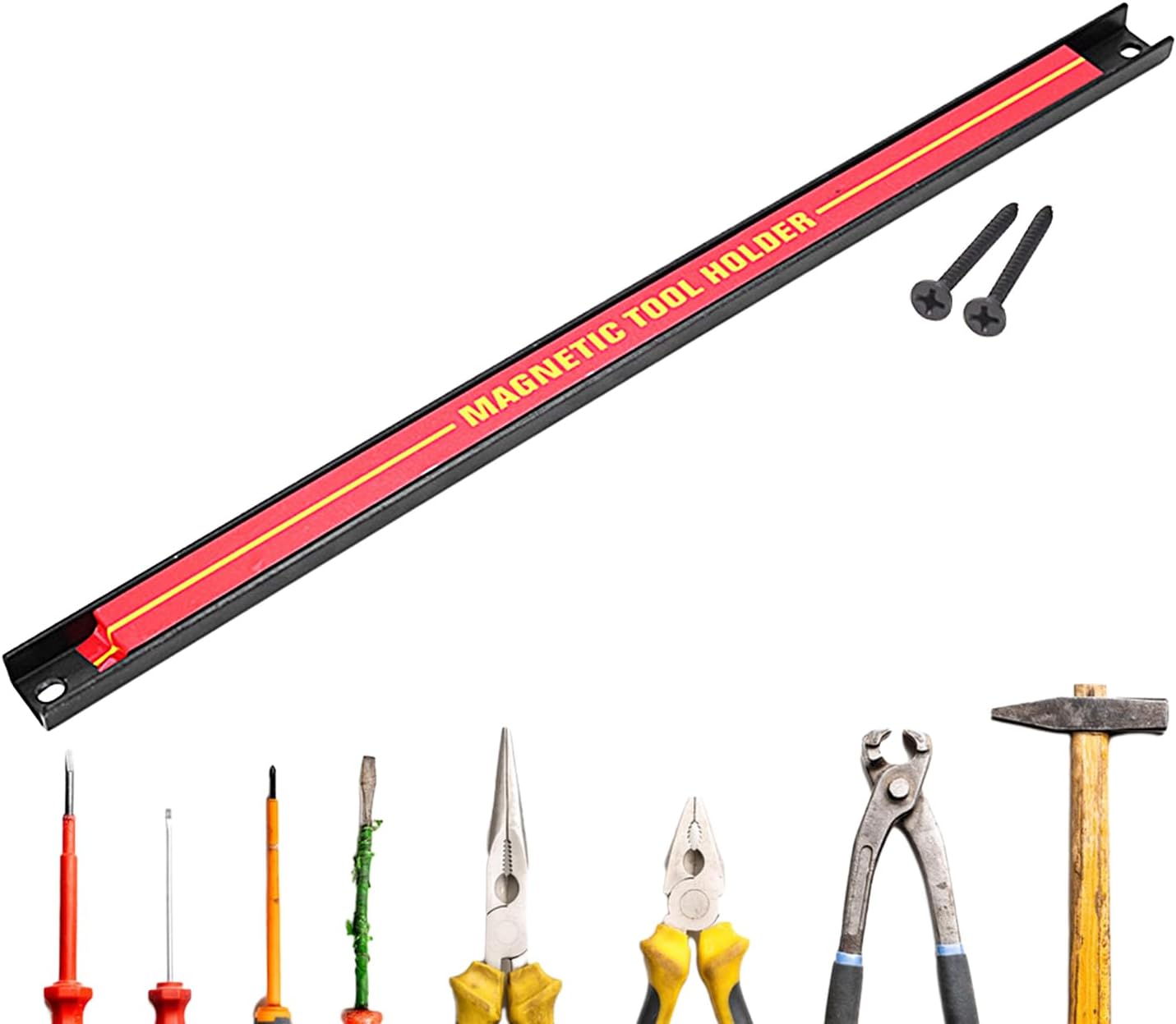  Bande Porte-outils Magnétique, Bande Magnétique Pour Outils - Support De Stockage D'outils De Grande Capacité,Barre à Outils En Métal Pour Atelier, Maison, Organisateur D'outils Peu Encombrant Pour Ou