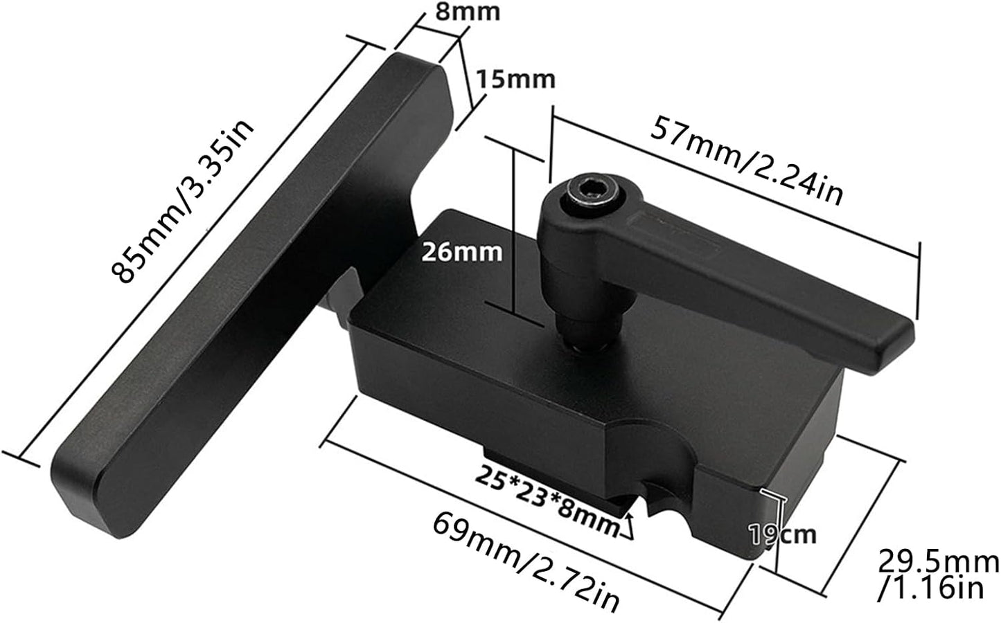  Butée De Rail En T En Aluminium Réglable Pour Table De Sciage à Onglet Coulissante - Accessoires De Sciage En Aluminium Léger