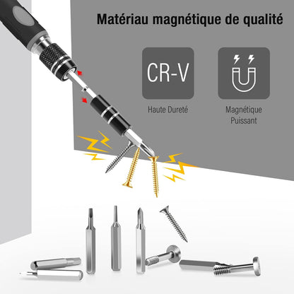  Vinabo Jeu Tournevis De Précision 32 En 1- Mini Set Tournevis Magnétique Bricolage Electronique De Réparation Kit, Outil Informatique Pour PC, MacBook, IPhone, Lunettes, Montre, Smartphone