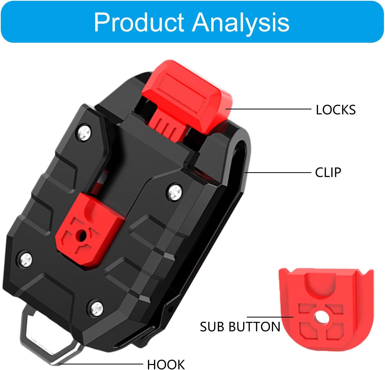  Support De Mètre Ruban à Libération Rapide Pour Ceinture Ou Sac à Outils Avec Mécanisme De Verrouillage Sécurisé Et Construction En Métal Robuste - Support Rétractable Professionnel Antidérapant
