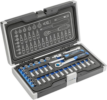  Högert Technik - Trousse à Outils, Coffret D'Outils 3/8" - HT1R465, 36 Pièces