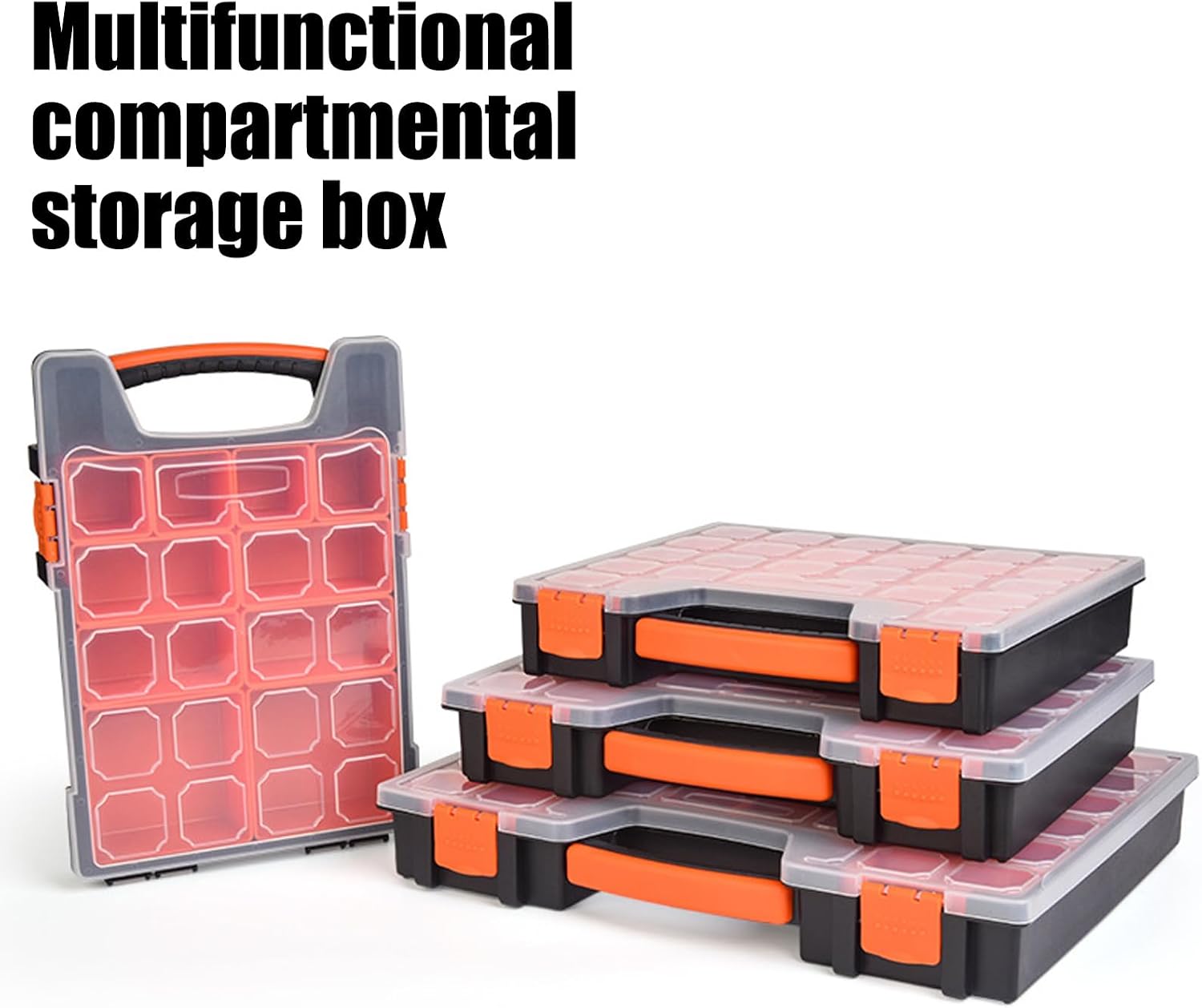  Boîte De Rangement Robuste Pour Pièces Verrouillées Avec Grilles Réglables, Organisateurs De Pièces D ' Atelier Pour Techniciens Professionnels Et Amateurs, Boîte De Rangement En Plastique