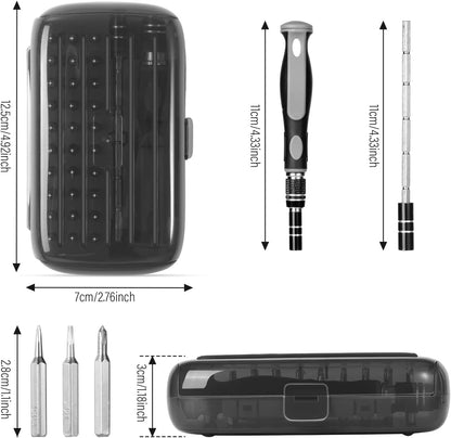  Vinabo Jeu Tournevis De Précision 32 En 1- Mini Set Tournevis Magnétique Bricolage Electronique De Réparation Kit, Outil Informatique Pour PC, MacBook, IPhone, Lunettes, Montre, Smartphone