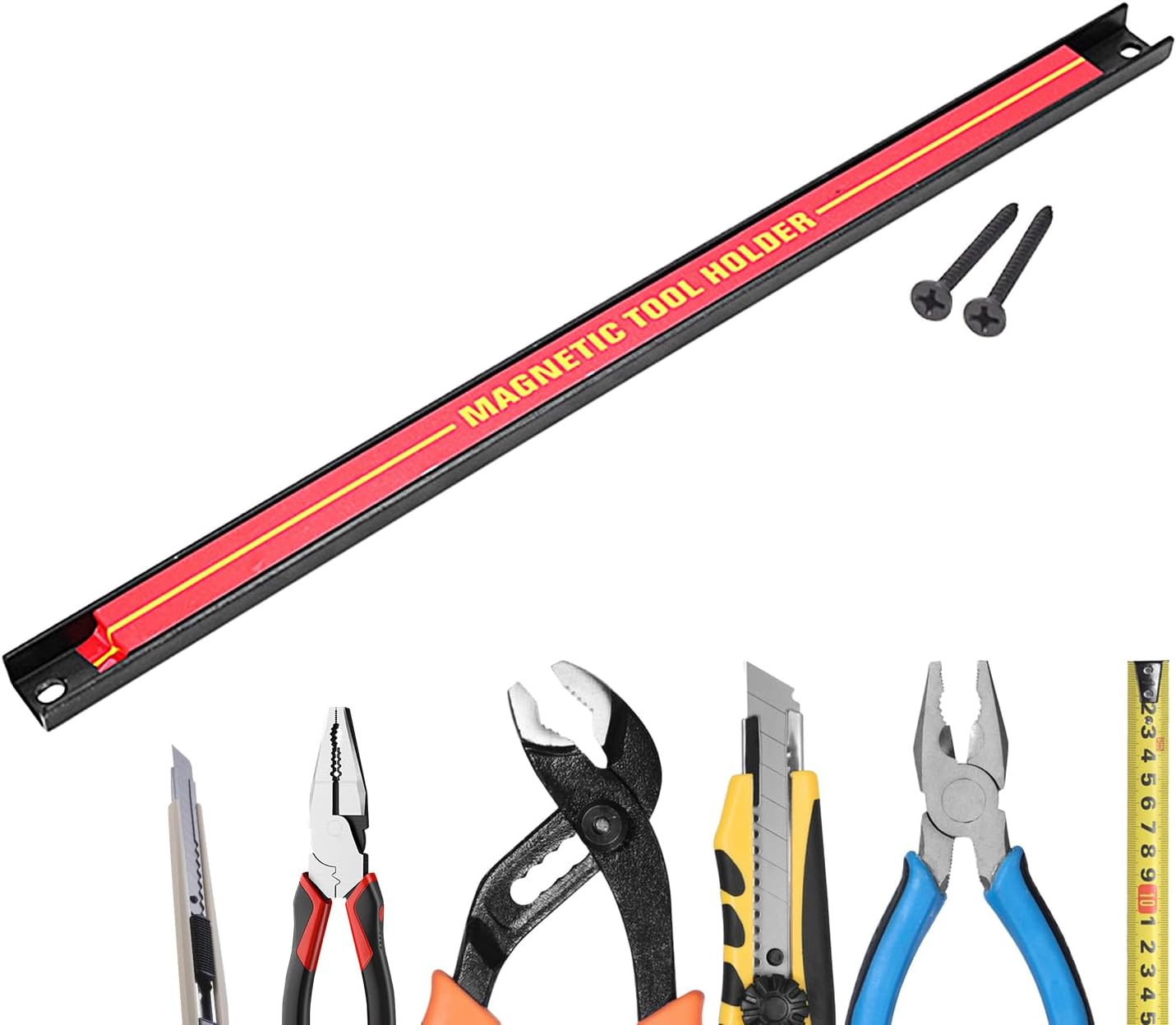  Bande Porte-outils Magnétique, Bande Magnétique Pour Outils - Support De Stockage D'outils De Grande Capacité,Barre à Outils En Métal Pour Atelier, Maison, Organisateur D'outils Peu Encombrant Pour Ou