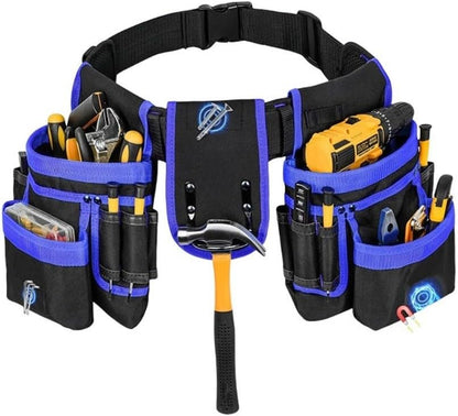  Pochette à Outils En Toile Avec Supports Magnétiques Intégrés Pour Perceuses Et Boulons, Ceinture Sur Mesure, Longueur Maximale 130 Cm, Compartiments Spacieux Pour Une Utilisation Professionnelle Par
