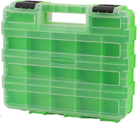  Boîte à Outils Portable Double Face 34 Compartiments De Rangement Pour Forets, Boulons, écrous | Couvercle Transparent Pour Quincaillerie, Clous, Vis, Petites Perles électroniques Et Pièces à Douille