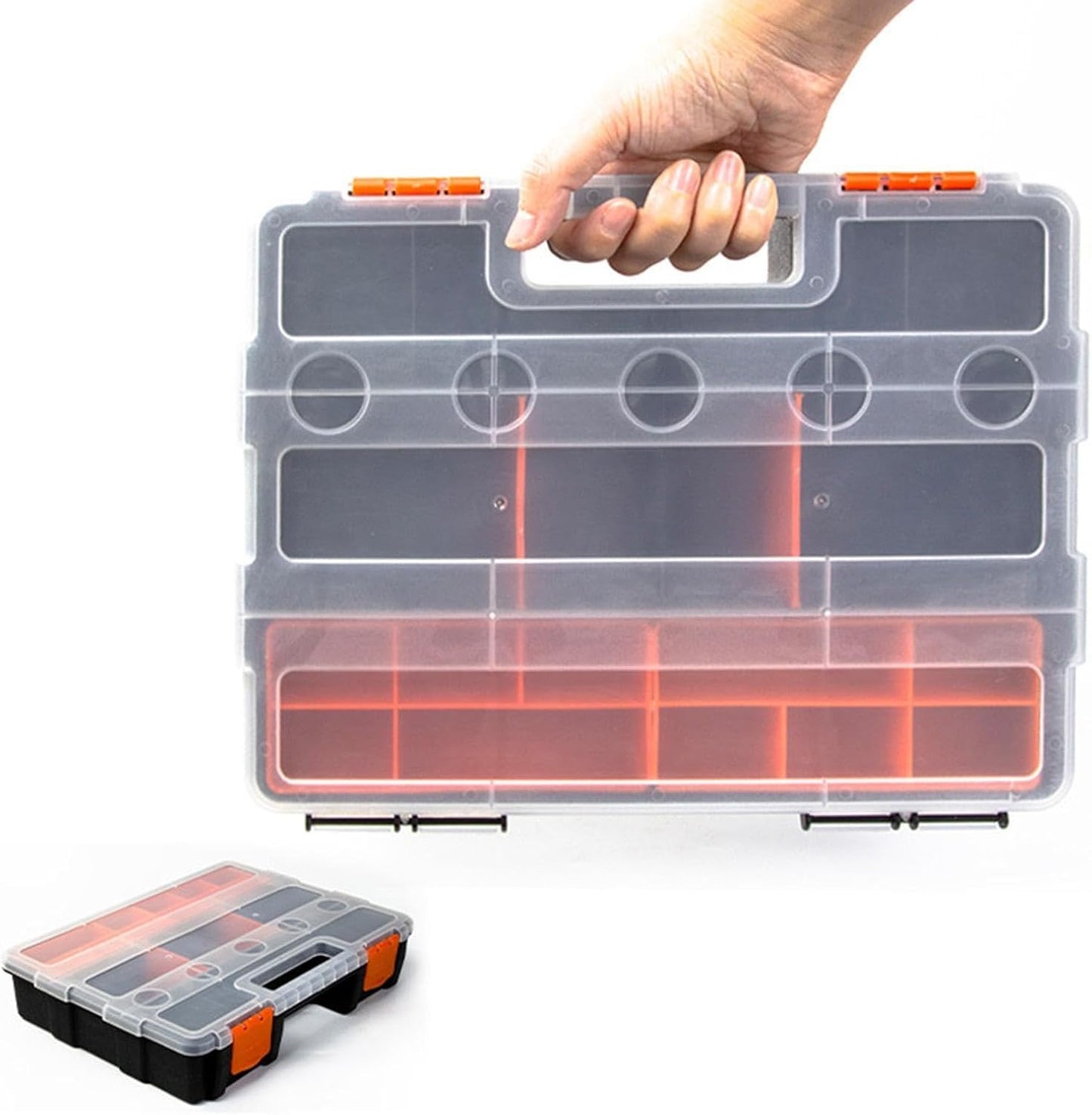  Range-Boîte à Outils | 21 Compartiments Grande Capacite Emboitables - Coffret De Rangement Pour Vis - Pour Petite Quincaillerie Visserie Matériel Pêche Atelier Garage