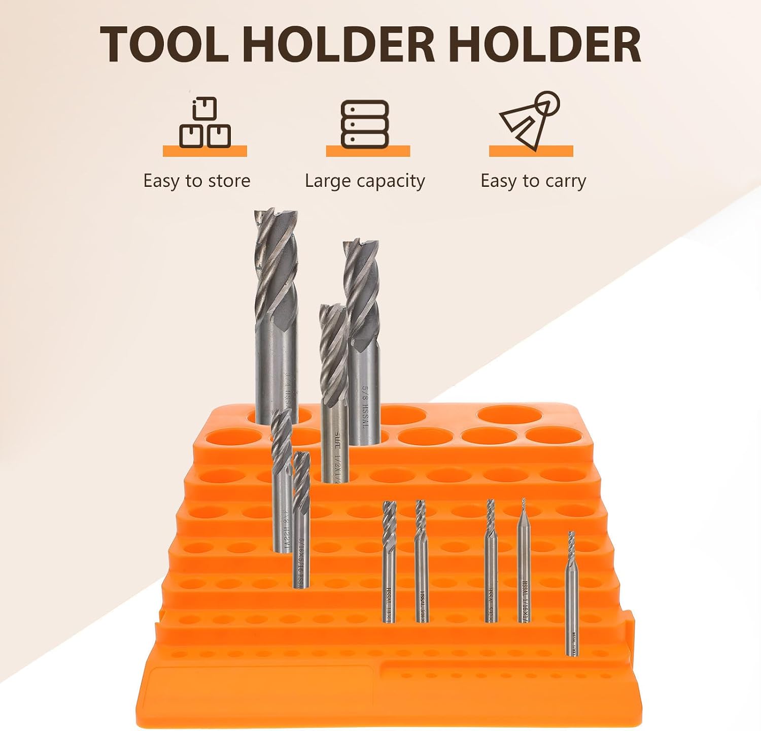  Healvian Organisateur De Fraises 84 Trous En Abs Pour Forets Et Mèches, Support Multifonction Large Adaptation, Rangement Pratique Pour Atelier Et Bricolage