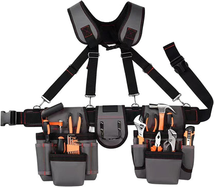  Ceinture à Outils Réglable Pour Homme Avec Bretelles Et Plusieurs Poches Pour électriciens, Charpentiers Et Jardiniers Ceinture à Outils à Taille Réglable
