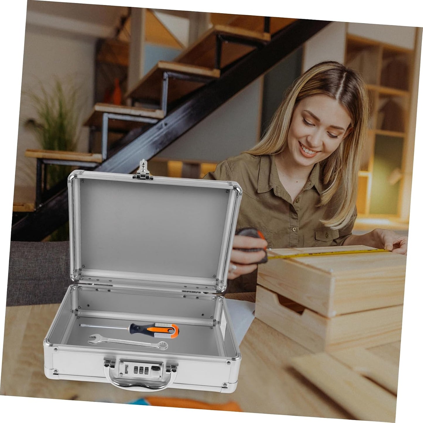  Healvian Boîte à Outils Portable Avec Mot De Passe Étui Rigide Pour Transport Outils Mallette De Rangement