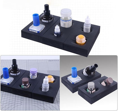  Support Multi-fentes En EVA Pour Bouteilles De Liquides Et Outils - Base Anti-déversement Sécurisée Pour Fournitures De Loisirs - Plateau De Rangement En EVA Pour Outils De Modélisme