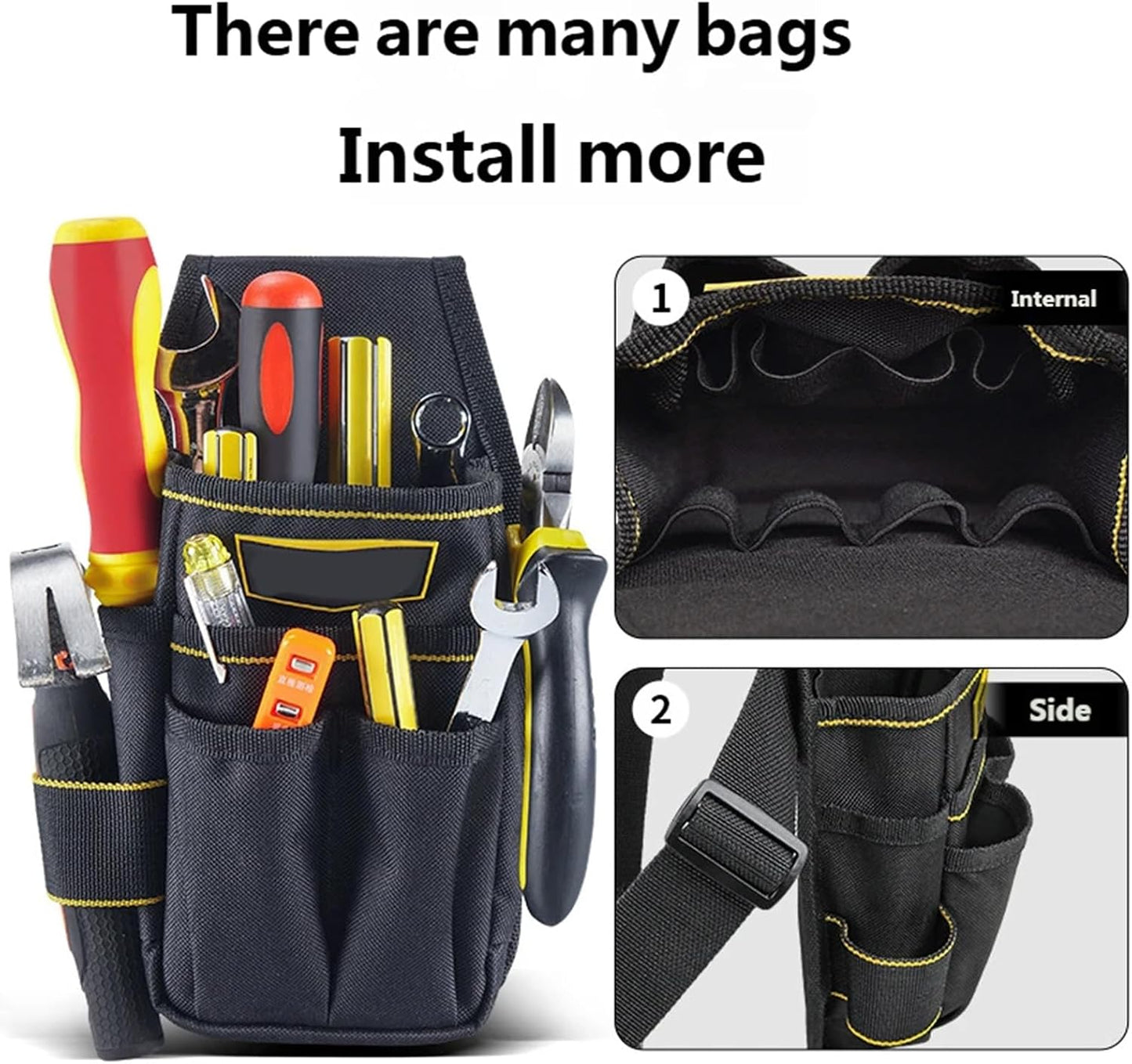  Banane En Tissu Nylon Résistant, à Outils, De Ceinture à Outils, Conçu Pour Les électriciens Et Les Passionnés De Tâches De Réparation, Banane De Travail Réglable