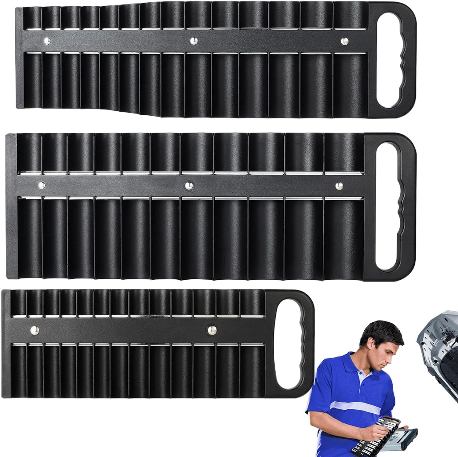 Genérico Organisateur Magnétique, Porte-douilles, Organisateur D'outils, Support Portable, Porte-douilles, Plateau De Rangement Portable, Rangement Pour Mariage, Anniversaire