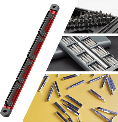GENERIC Support Magnétique Pour Embouts De Tournevis, Support Mural à 40 Emplacements, En Alliage D'aluminium, Organisateur De Douilles Magnétique, Station De Positionnement Pour Outils électriques Pour Le