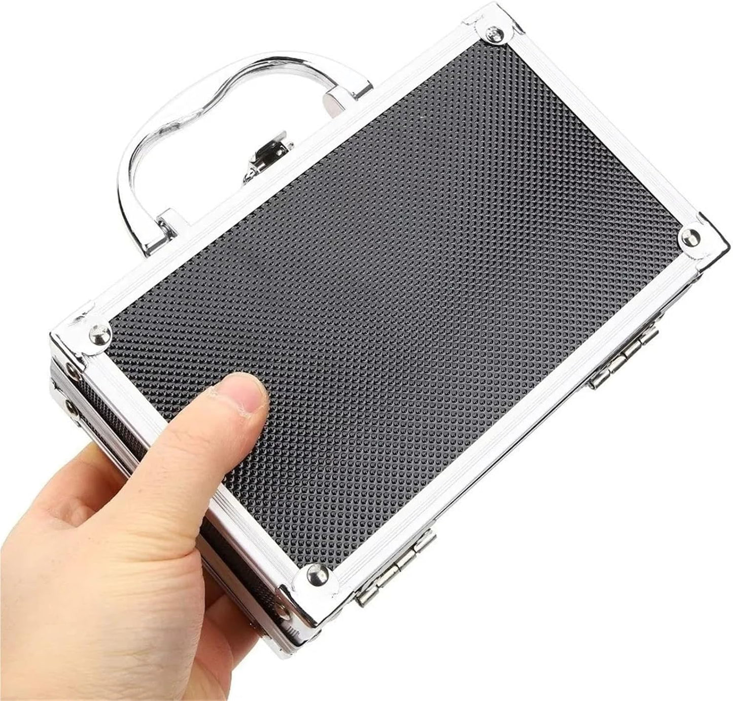  Valise Aluminium Boîte à Outils Antichoc En Alliage D'aluminium, Boîte Portable Résistante Aux Chutes Et Chocs, Mallette De Sécurité Portative Grande Capacité(E 36x10x5.8cm)