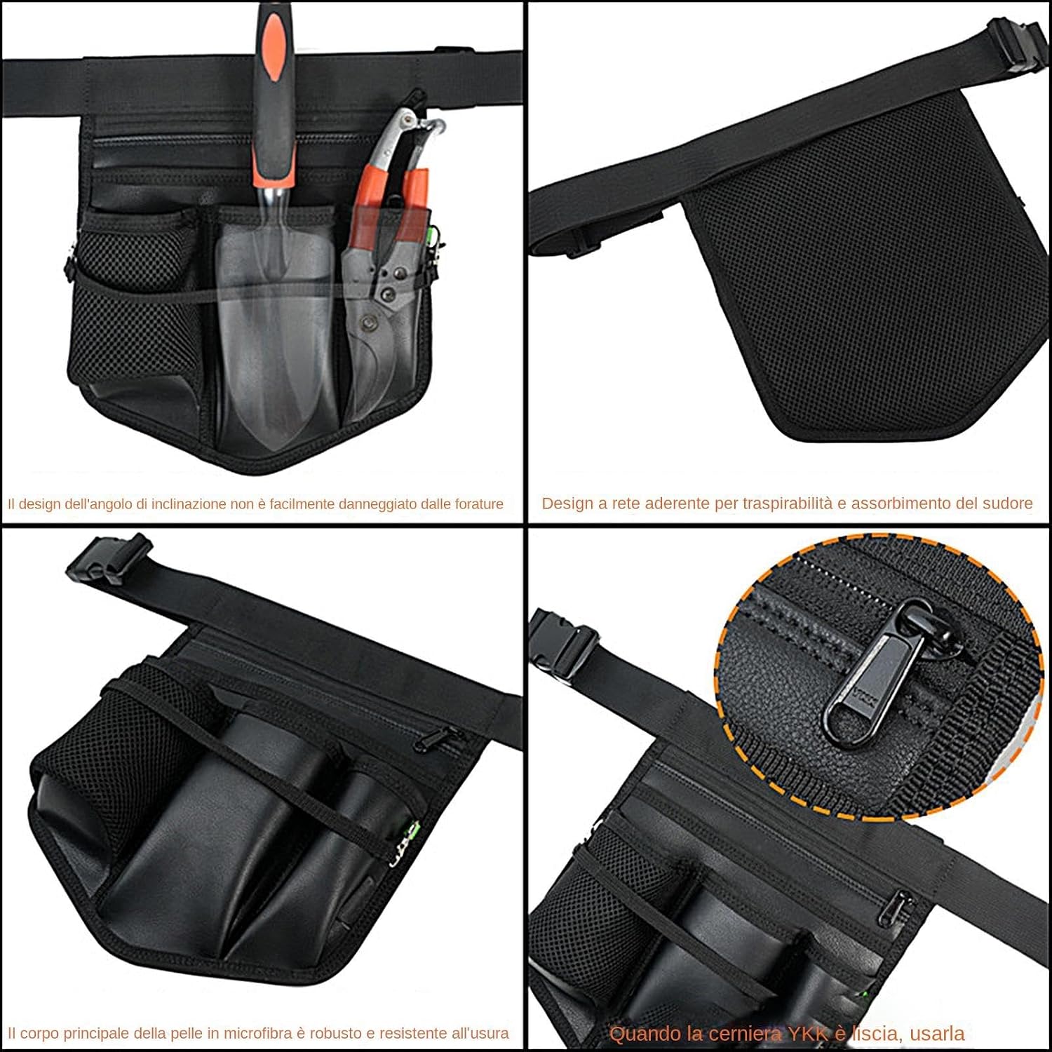 Genérico Ceinture Organisateur D'outils De Jardin | Ceinture D'outils De Jardinage Réglable | D'outils De Jardin | Étui Multifonctionnel Et Multipoches Pour Les Charges De Construction