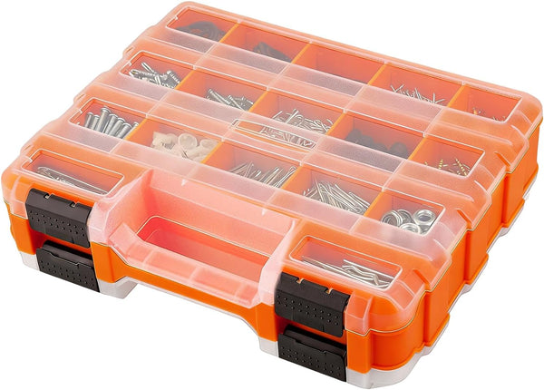 GENERIC Petite Boîte à Outils | Portable Double Face 34 Compartiments, Boîte De Rangement Pour Forets Et écrous Avec Couvercle | Pour Appareils électroniques, Perles, Bijoux, Quincaillerie, Boulons, écrous