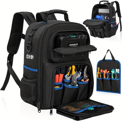  Sac à Outils Sac à Dos De Rangement Pour Homme Sac De Rangement Pour Réparateur, électricien, Bricoleur