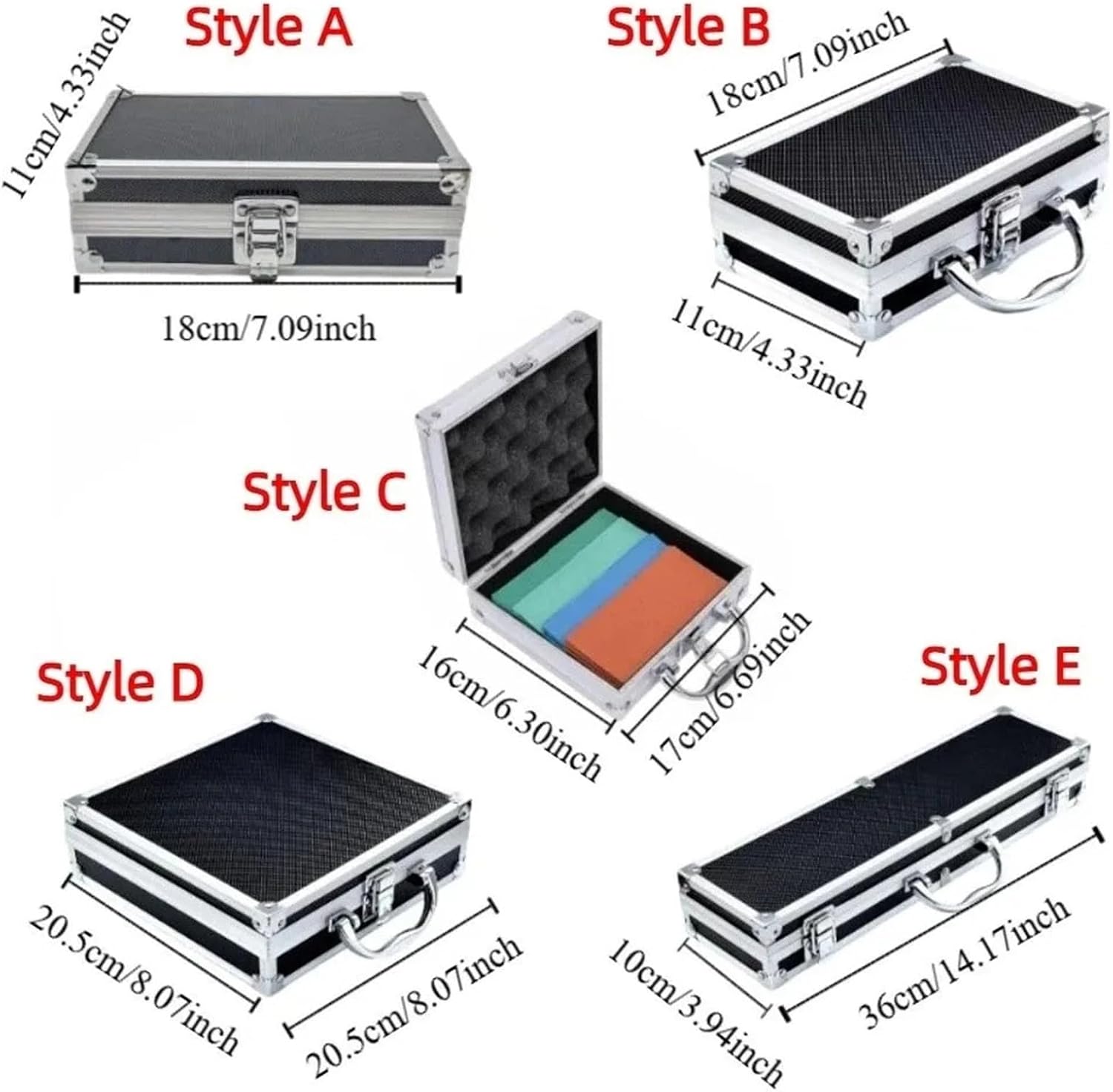  Valise Aluminium Boîte à Outils Antichoc En Alliage D'aluminium, Boîte Portable Résistante Aux Chutes Et Chocs, Mallette De Sécurité Portative Grande Capacité(E 36x10x5.8cm)