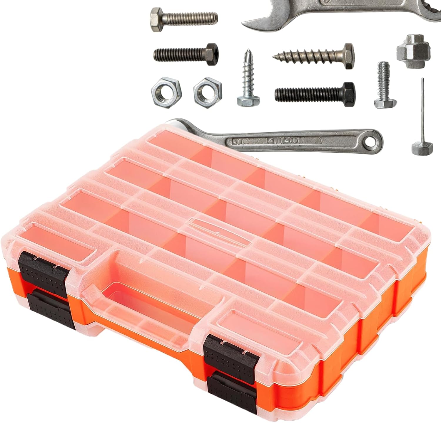  Boîte à Outils Portable Double Face à 34 Compartiments Pour Petites Pièces, Conteneur à Vis Pour Matériel, Clous, Boulons, écrous, Douilles, Perles électroniques, Fournitures Artisanales, Maison, Gara