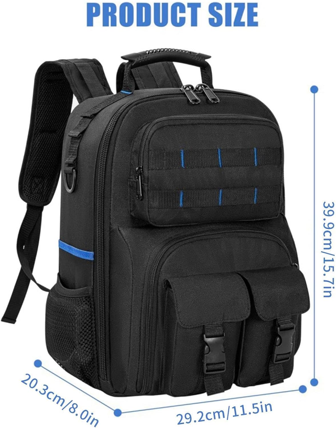 GENERIC Sac à Dos à Outils D'électricien – Sac De Rangement à Rigide | Avec Plusieurs Poches – Sacs à Outils Robustes Pour Homme | Pour Technicien, électricien, Charpentier, Plombier, Amélioration De La
