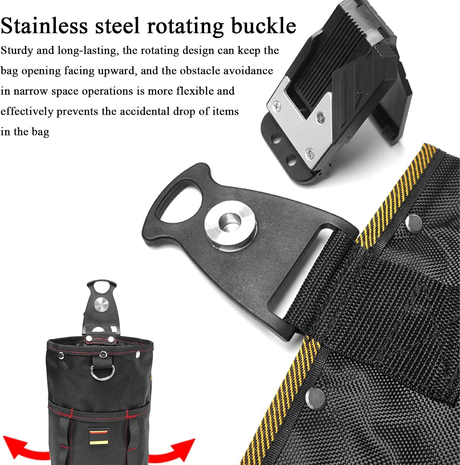  Pochette à Outils, Organiseur De Ceinture Utilitaire, Tissu Oxford, Coutures Robustes De 20 Cm, Sangle De Taille à Clipser, Petite Taille Compacte, Pour Mètre Ruban, Marteau, Perceuse, Menuiserie