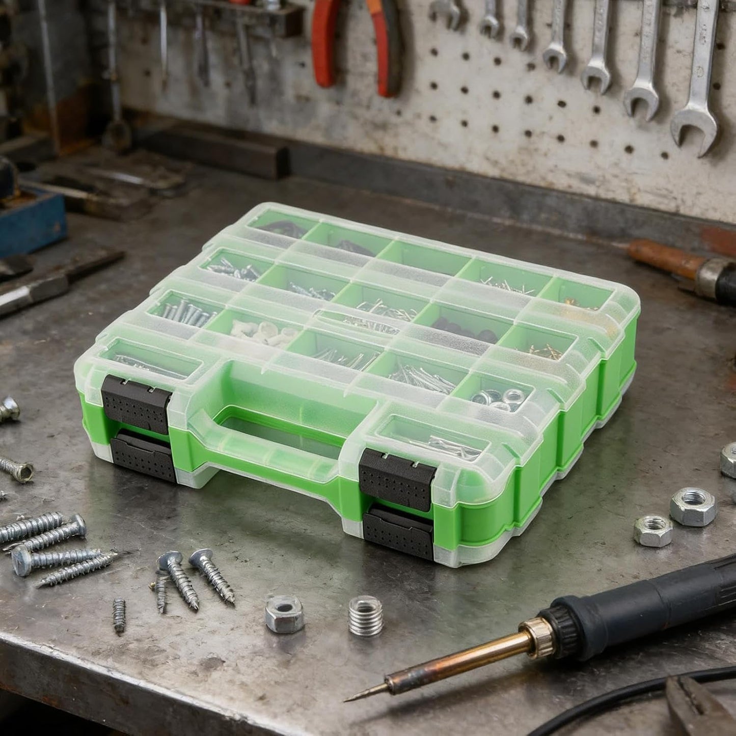  Petite Boîte à Outils – Organiseur Portable Transparent | Boîte De Rangement Pour Forets Et écrous Avec Couvercle | Pour Appareils électroniques, Perles, Bijoux, Quincaillerie, Boulons, écrous, Forets