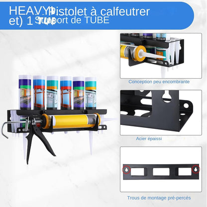  Support Pour Distributeur De Mastic D'Atelier - Support Mural Robuste Pour Tubes De Calfeutrant | Rangement Pour Outils De Professionnels En Rénovation Et Maintenance